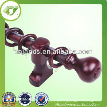 cheap wood color curtain rod/pole